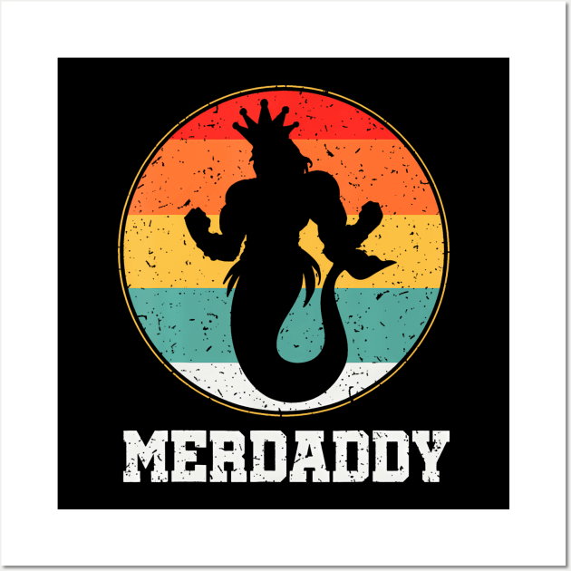 Merdaddy Security Merman Mermaid Daddy Fish Fathers Day Wall Art by Saboia Alves